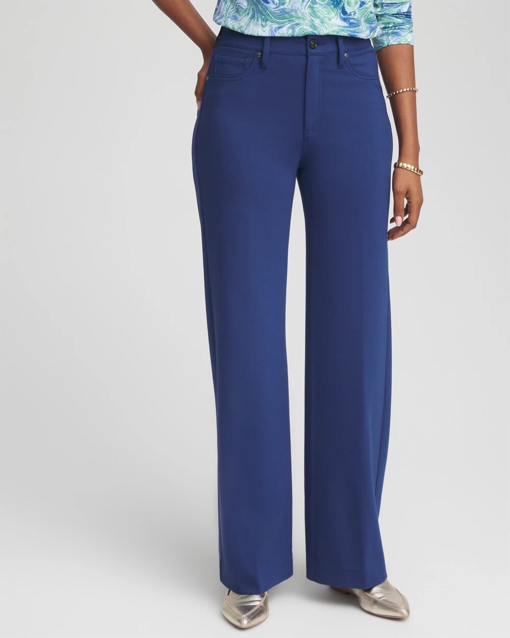 Chico's Five-Pocket Wide-Leg Ponte Pants