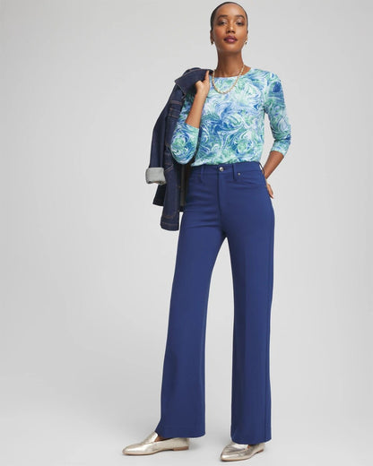 Chico's Five-Pocket Wide-Leg Ponte Pants