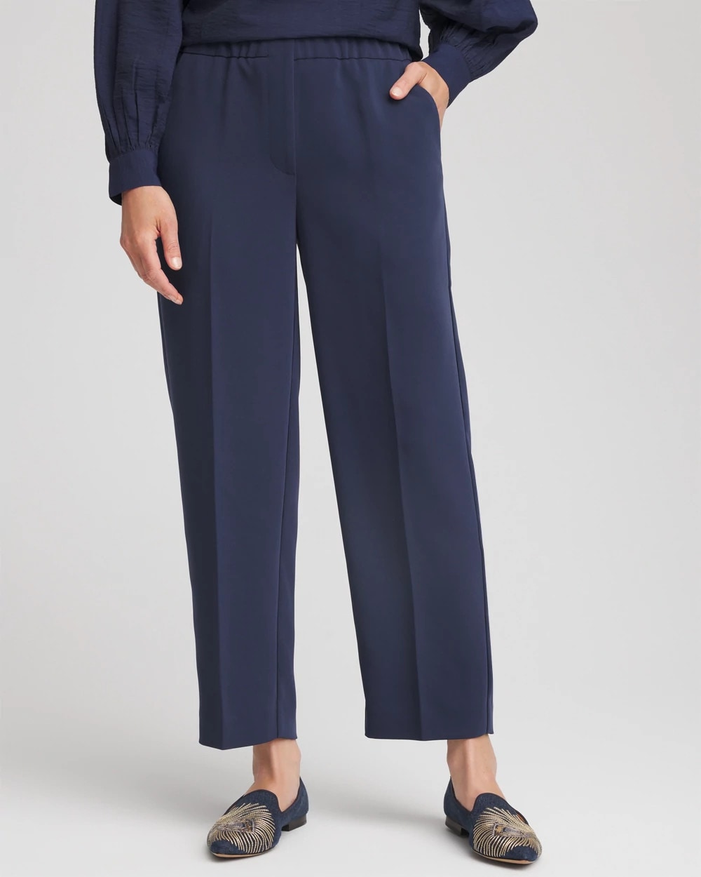 Chico's Stretch Crepe Tapered Ankle Pants