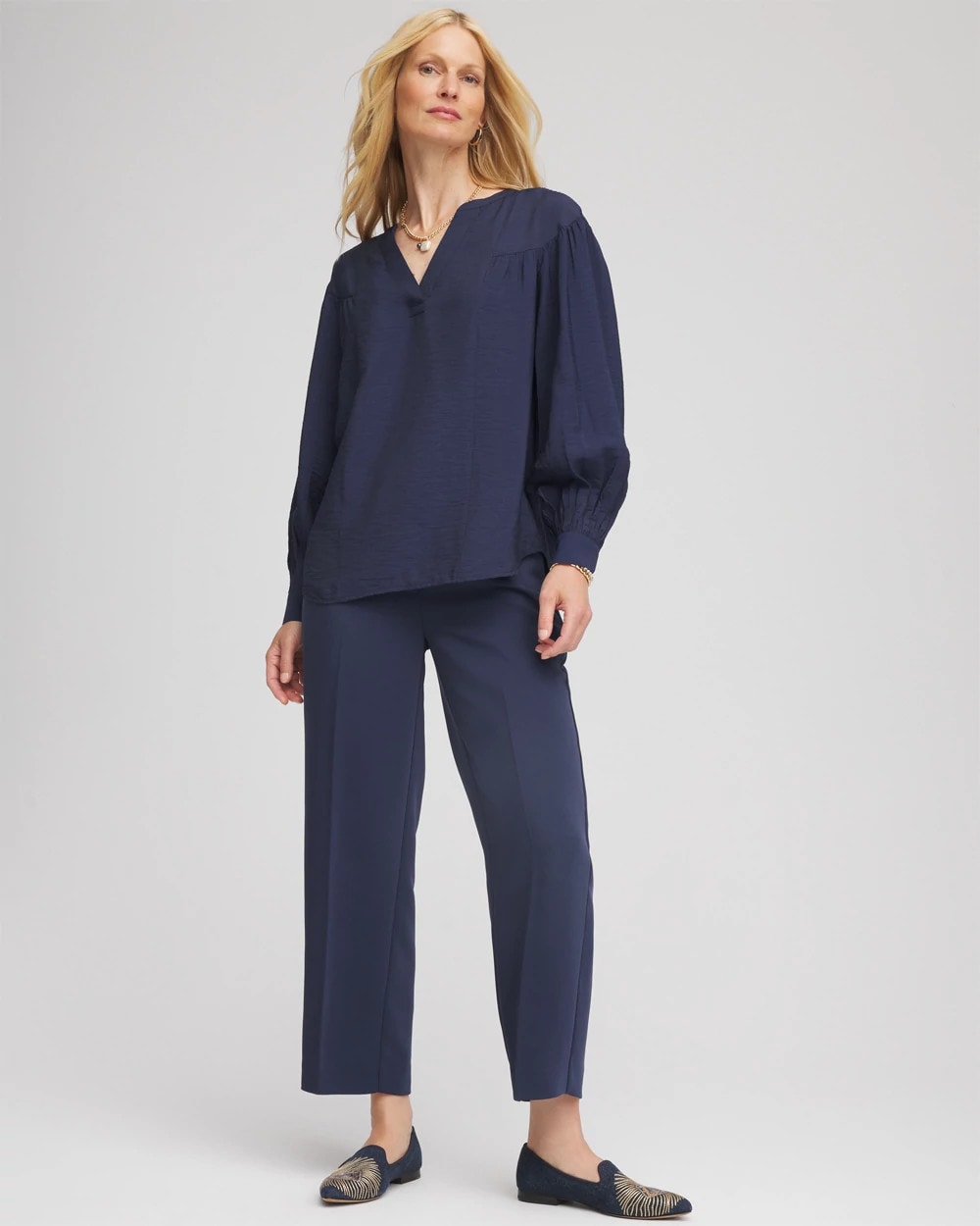 Chico's Stretch Crepe Tapered Ankle Pants