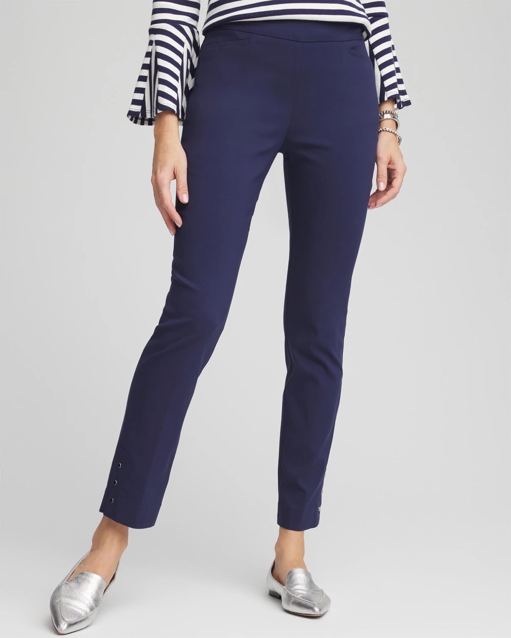 Chico's Brigitte™ Pull-On Slim Rivet Ankle Pants