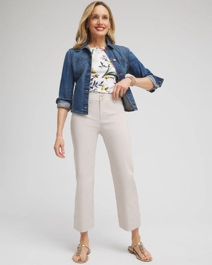 Chico's Trapunto Straight Leg Cropped Pants