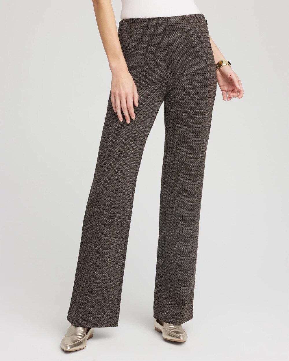 Chico's Juliet Jacquard Full-Length Ponte Pants