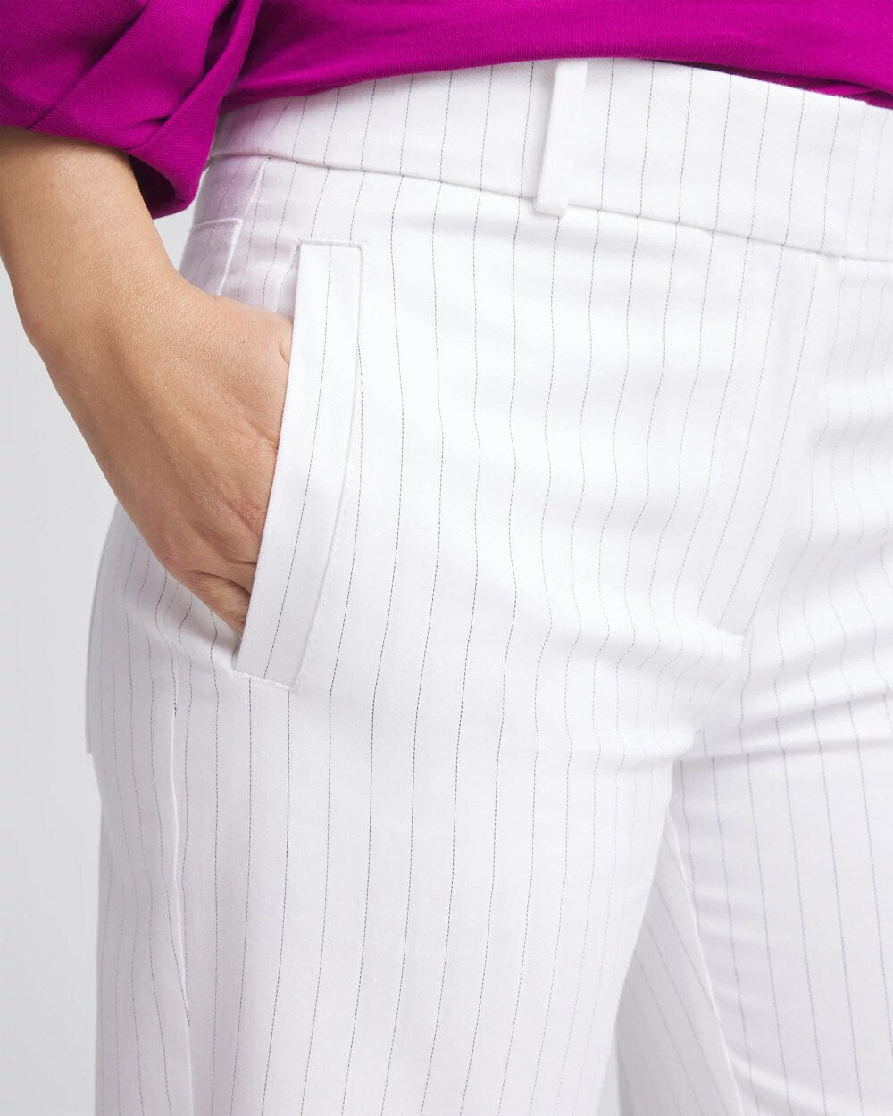 Chico's Striped Straight-Leg Cropped Pants