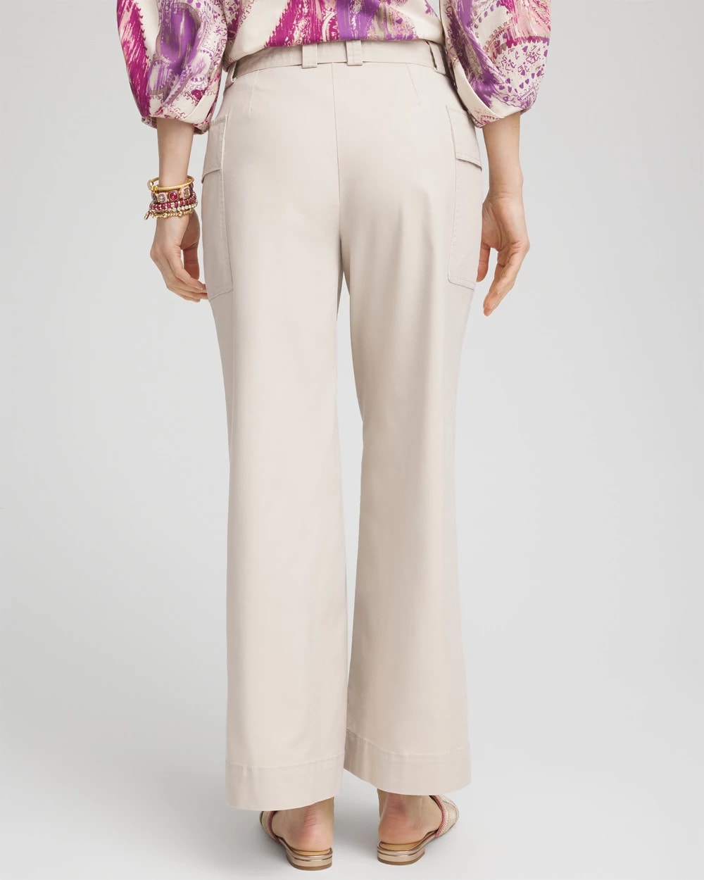 Chico's Belted Twill Utility Cropped Pants