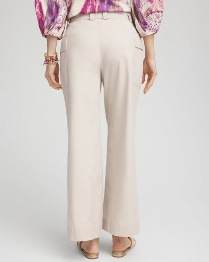 Chico's Belted Twill Utility Cropped Pants