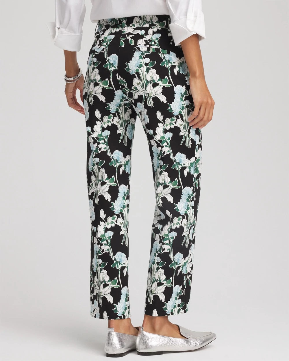 Chico's Floral Emme Straight Ankle Pants