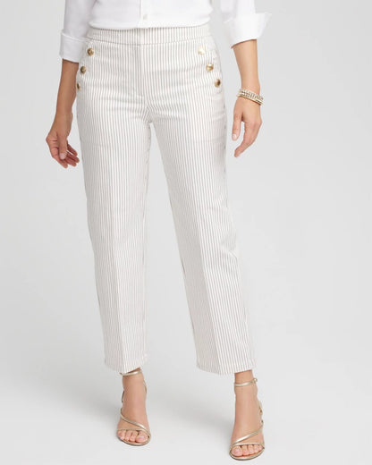 Chico's Emme Striped Sailor Straight Crops