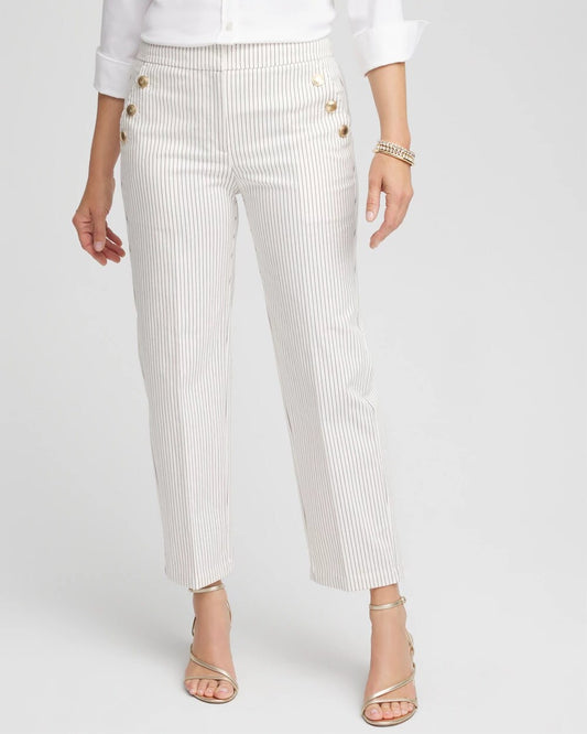 Chico's Emme Striped Sailor Straight Crops