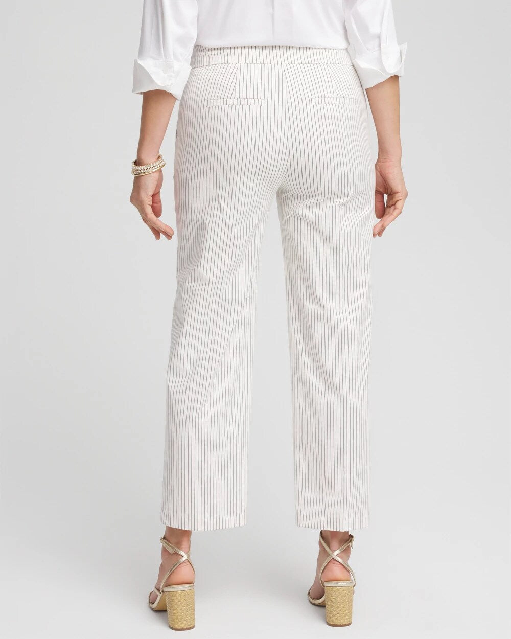 Chico's Emme Striped Sailor Straight Crops
