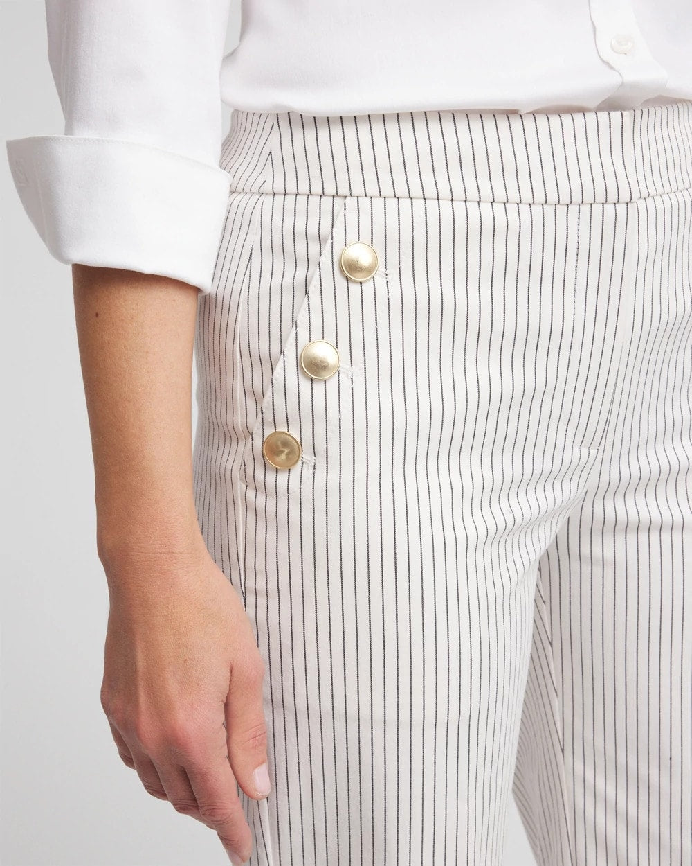 Chico's Emme Striped Sailor Straight Crops
