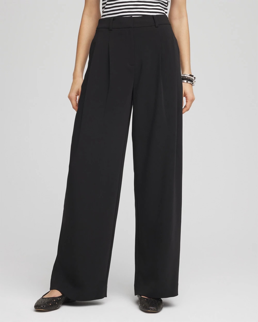 Chico's Crepe Pleated Relaxed Pants