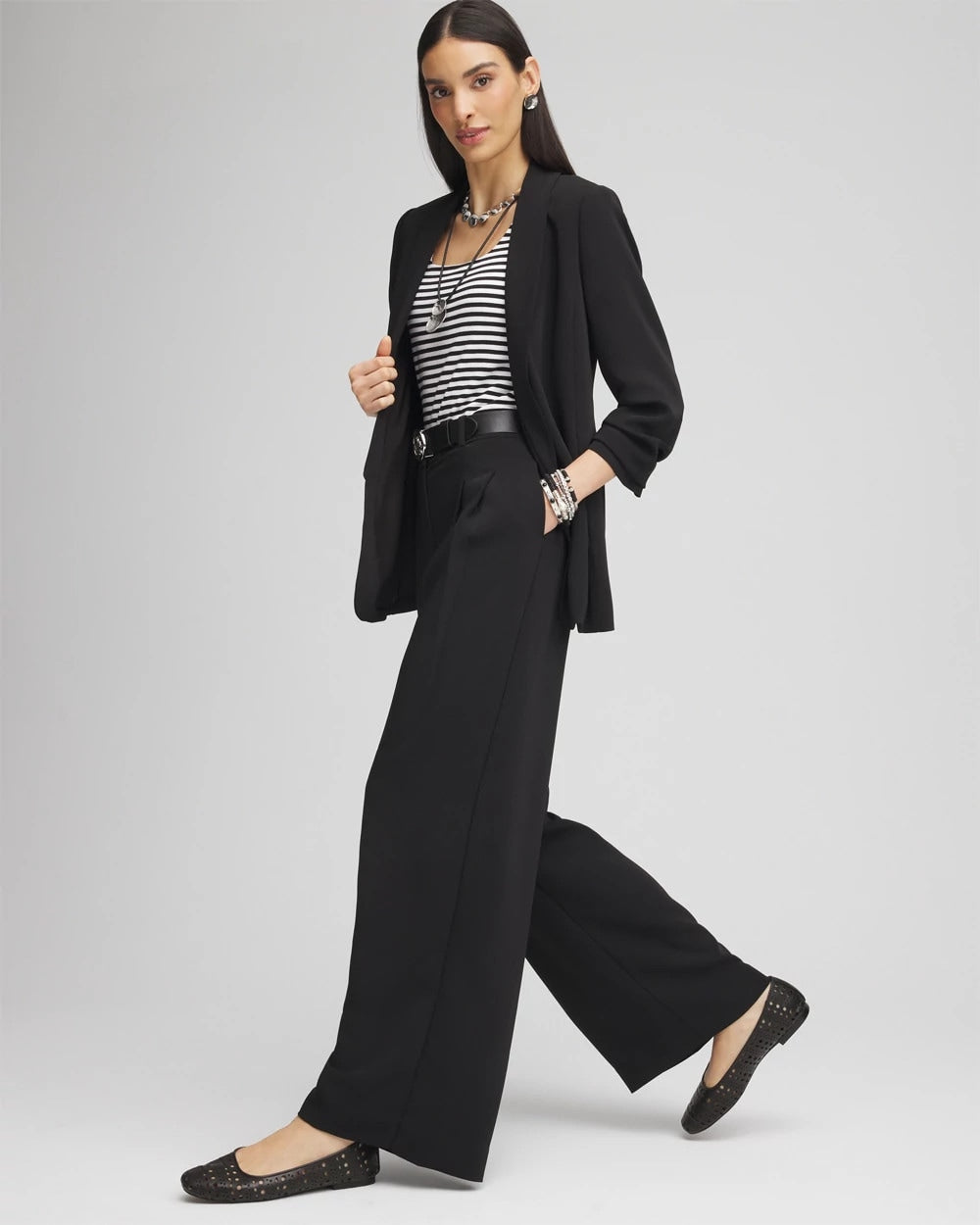 Chico's Crepe Pleated Relaxed Pants