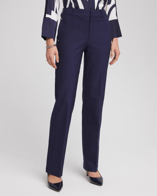 Chico's Cotton Straight-Leg Trousers
