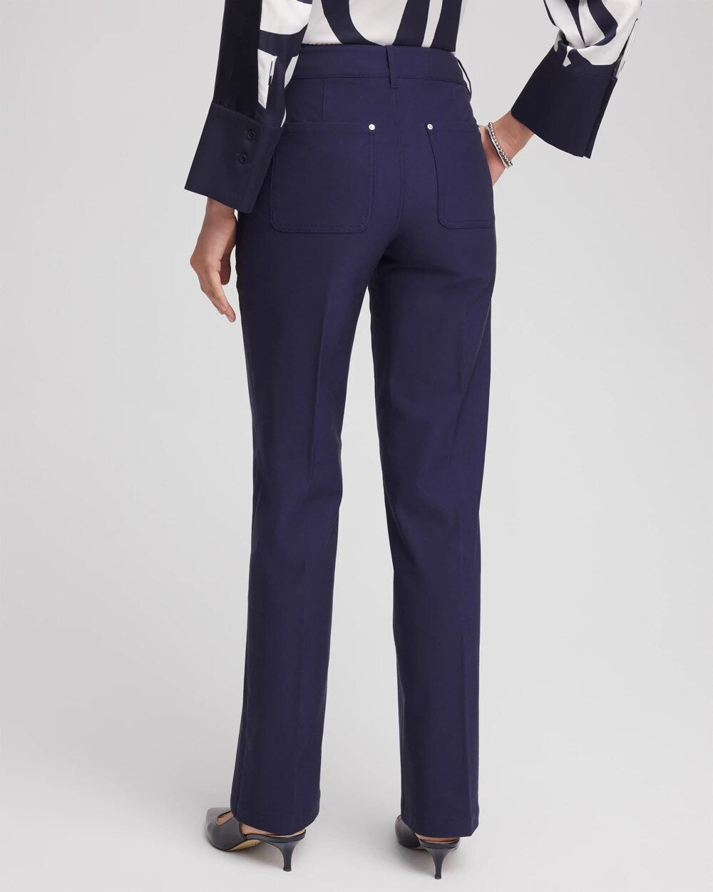 Chico's Cotton Straight-Leg Trousers