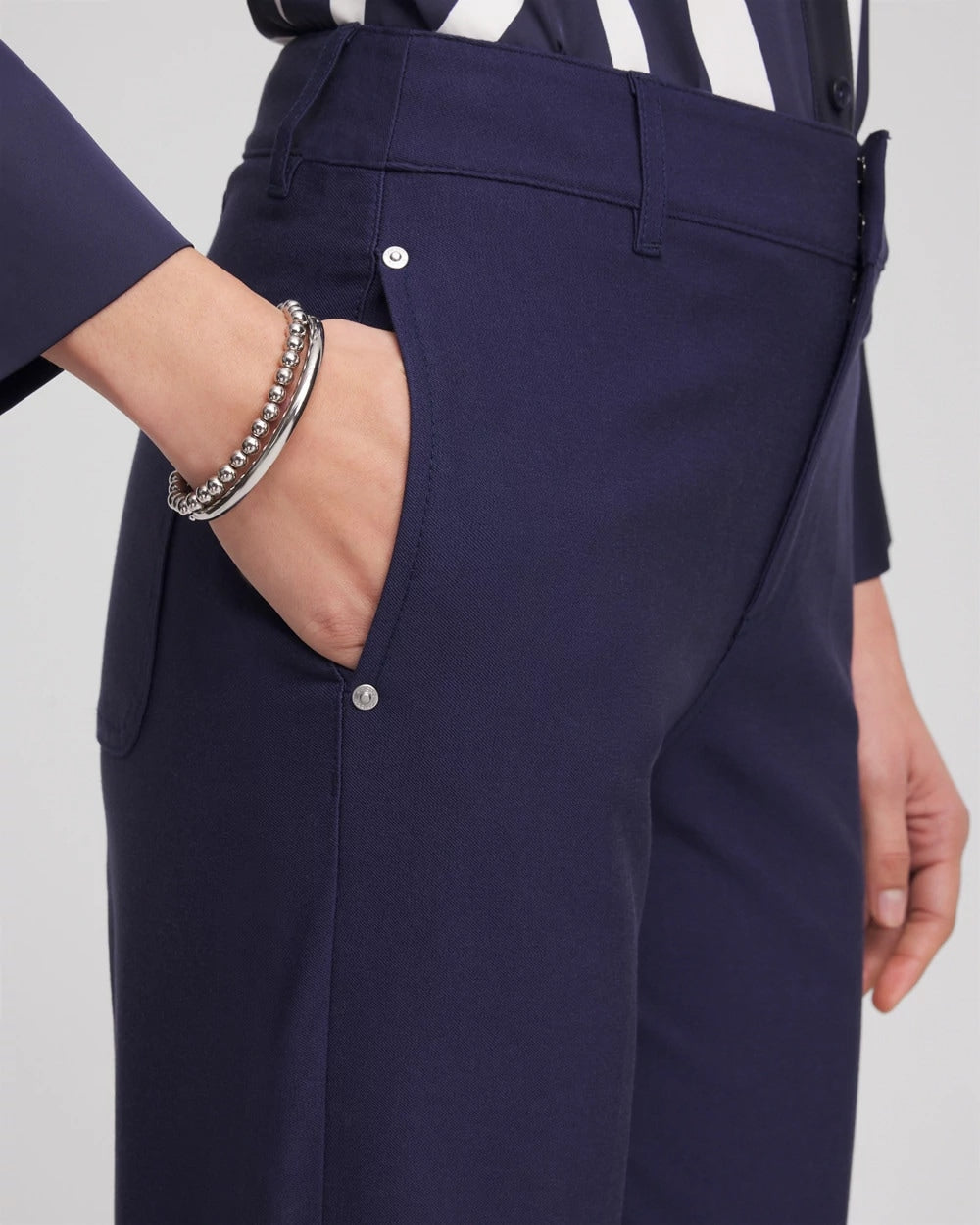 Chico's Cotton Straight-Leg Trousers