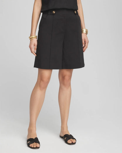 Chico's Sateen Tab-Front A-line Shorts