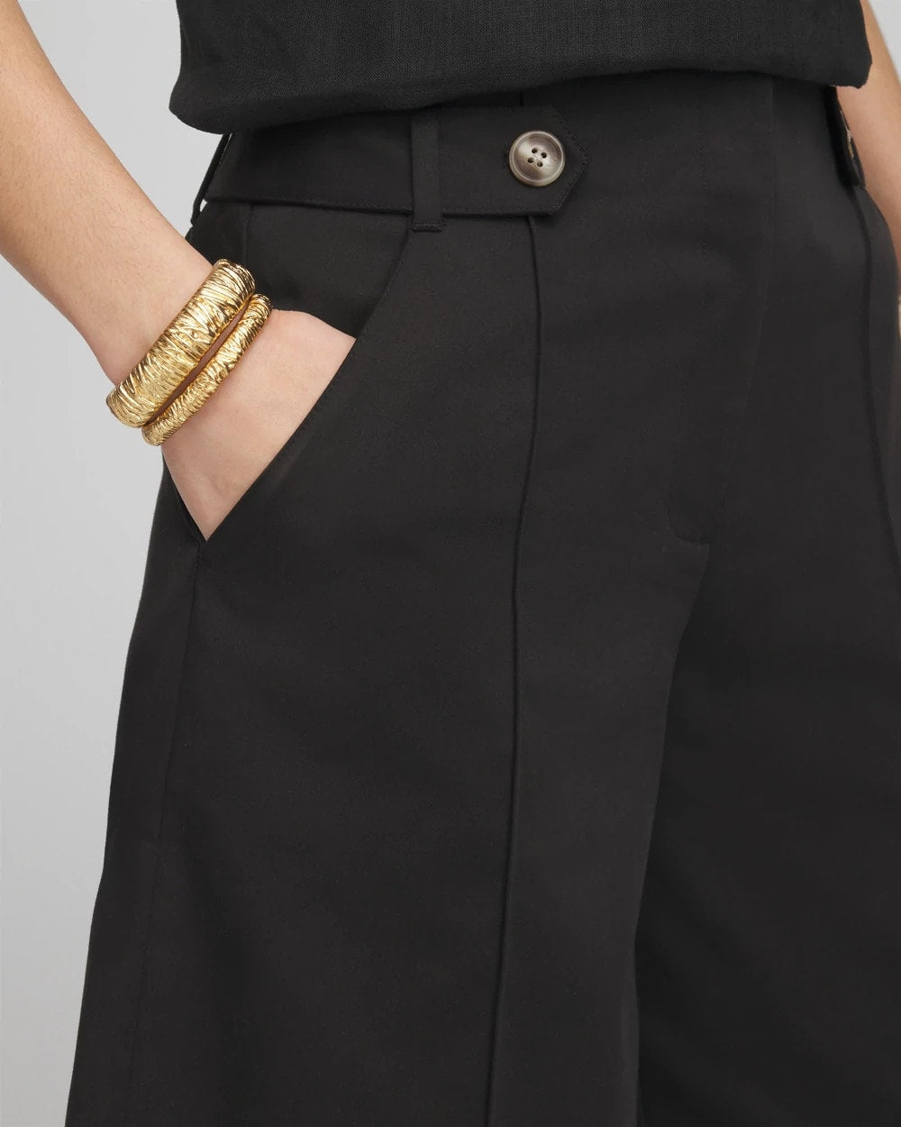 Chico's Sateen Tab-Front A-line Shorts
