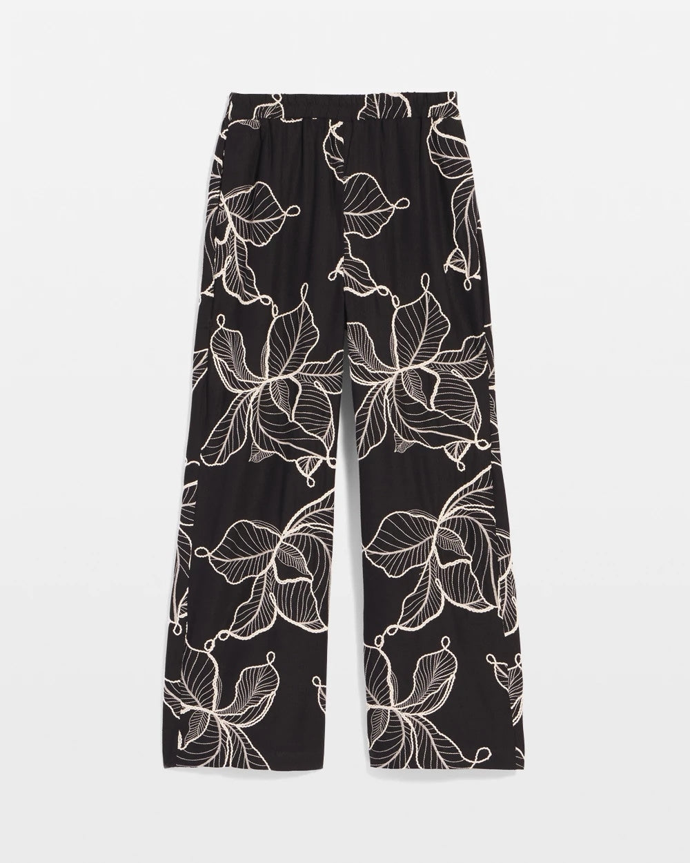 Chico's Embroidered Wide-Leg Cropped Pants