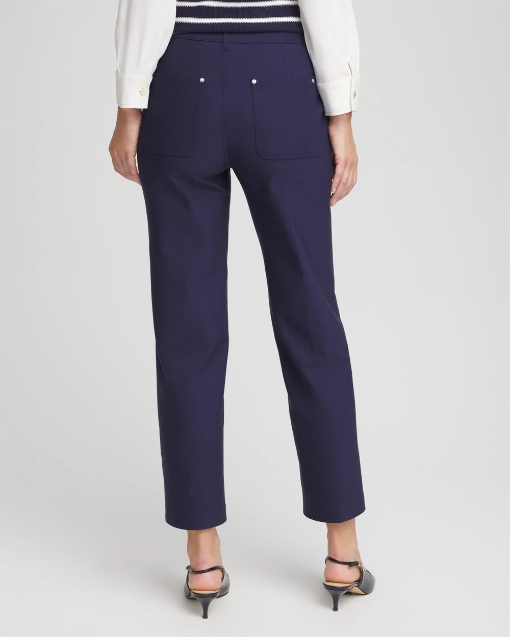 Chico's Cotton Straight Ankle Trousers