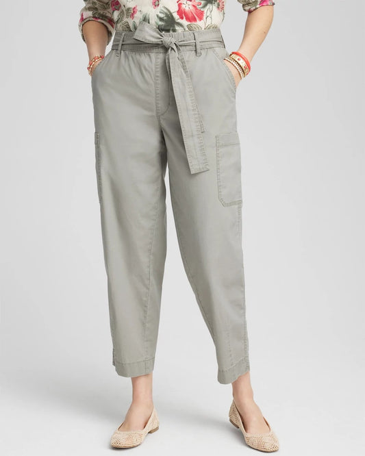 Chico's Poplin Pull-On Tapered-Leg Cropped Pants