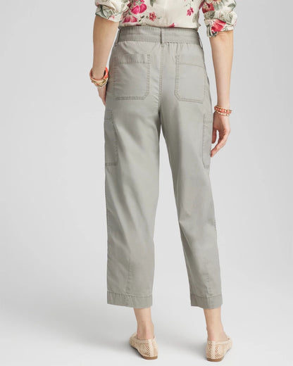 Chico's Poplin Pull-On Tapered-Leg Cropped Pants