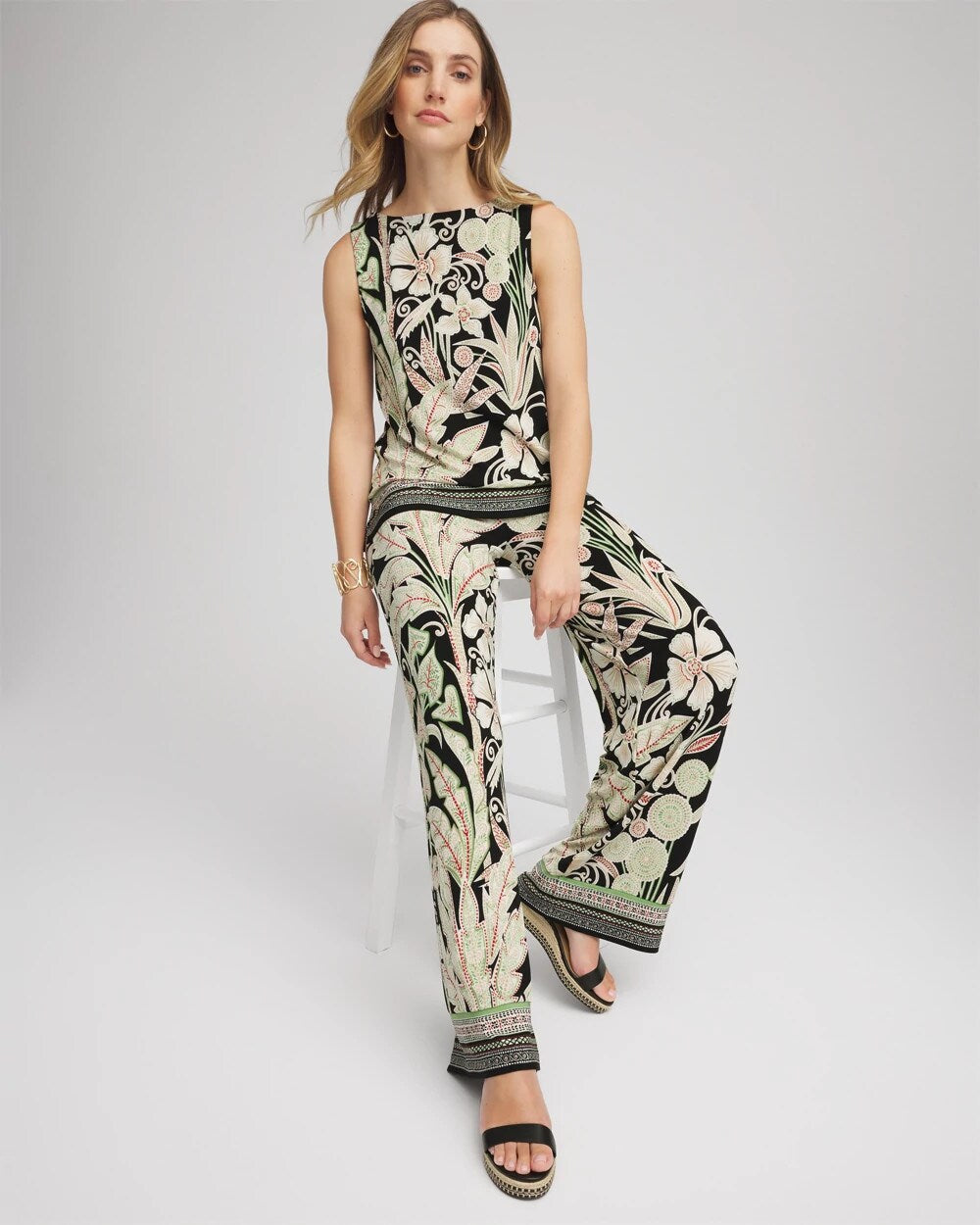 Chico's Travelers™ Island-Motif Palazzo Pants