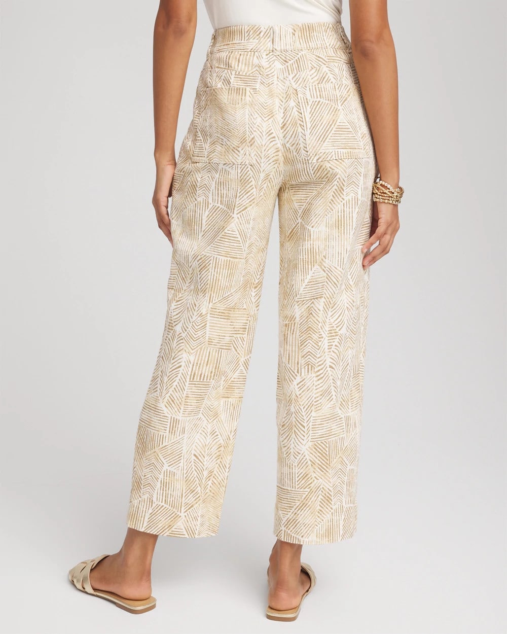 Chico's Printed Cropped Straight-Leg Pants