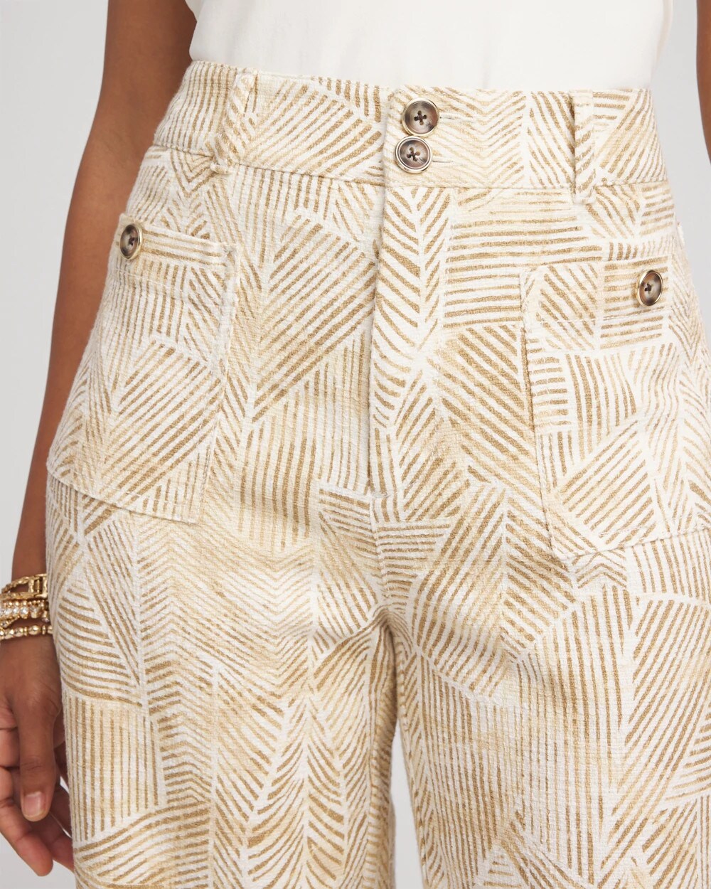 Chico's Printed Cropped Straight-Leg Pants