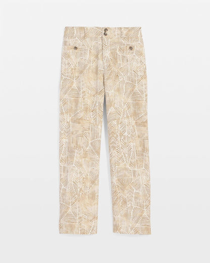 Chico's Printed Cropped Straight-Leg Pants