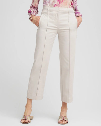 Chico's Stretch Sateen Straight Cropped Pants