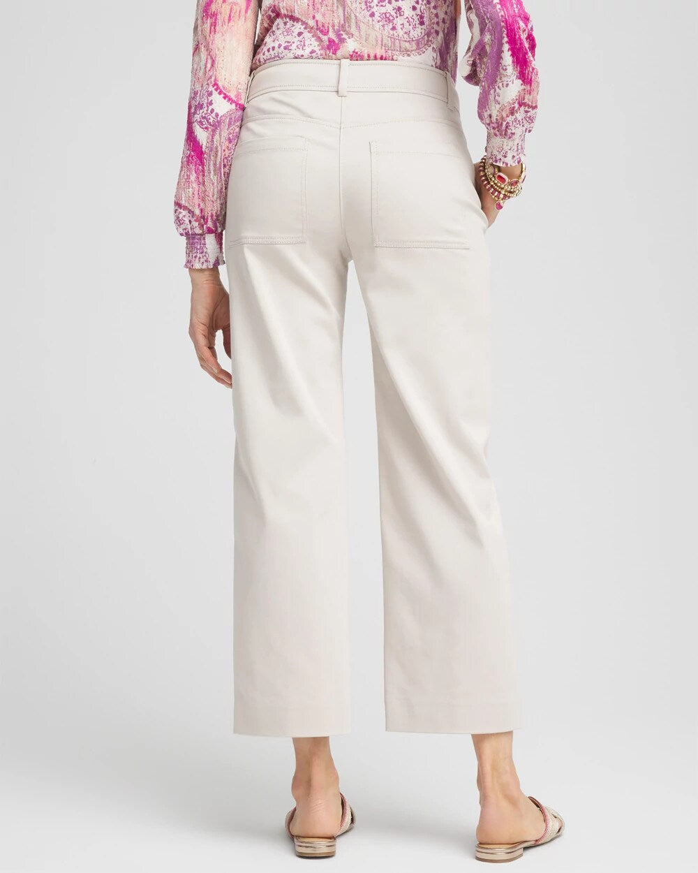 Chico's Stretch Sateen Straight Cropped Pants
