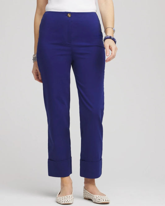 Chico's Stretch Sateen Cropped Pants
