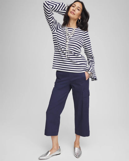 Chico's Cargo Straight Leg Cropped Pants