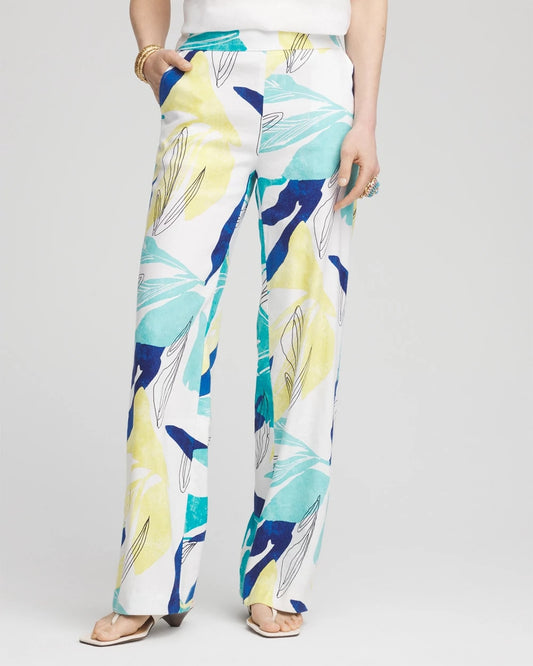 Chico's Tropical Linen Stretch Relaxed Pants