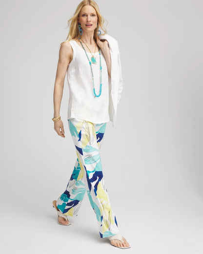 Chico's Tropical Linen Stretch Relaxed Pants