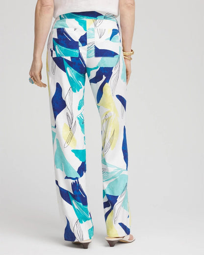 Chico's Tropical Linen Stretch Relaxed Pants