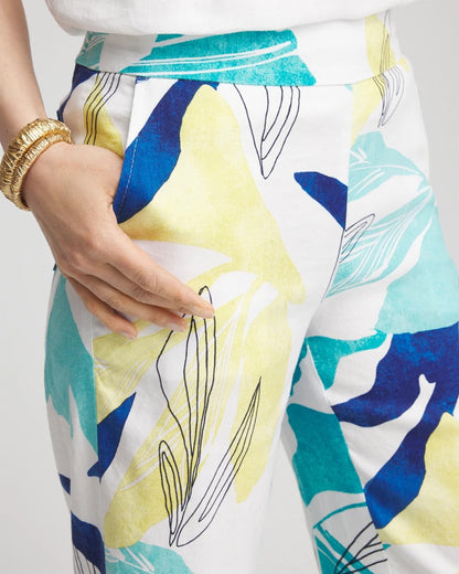 Chico's Tropical Linen Stretch Relaxed Pants