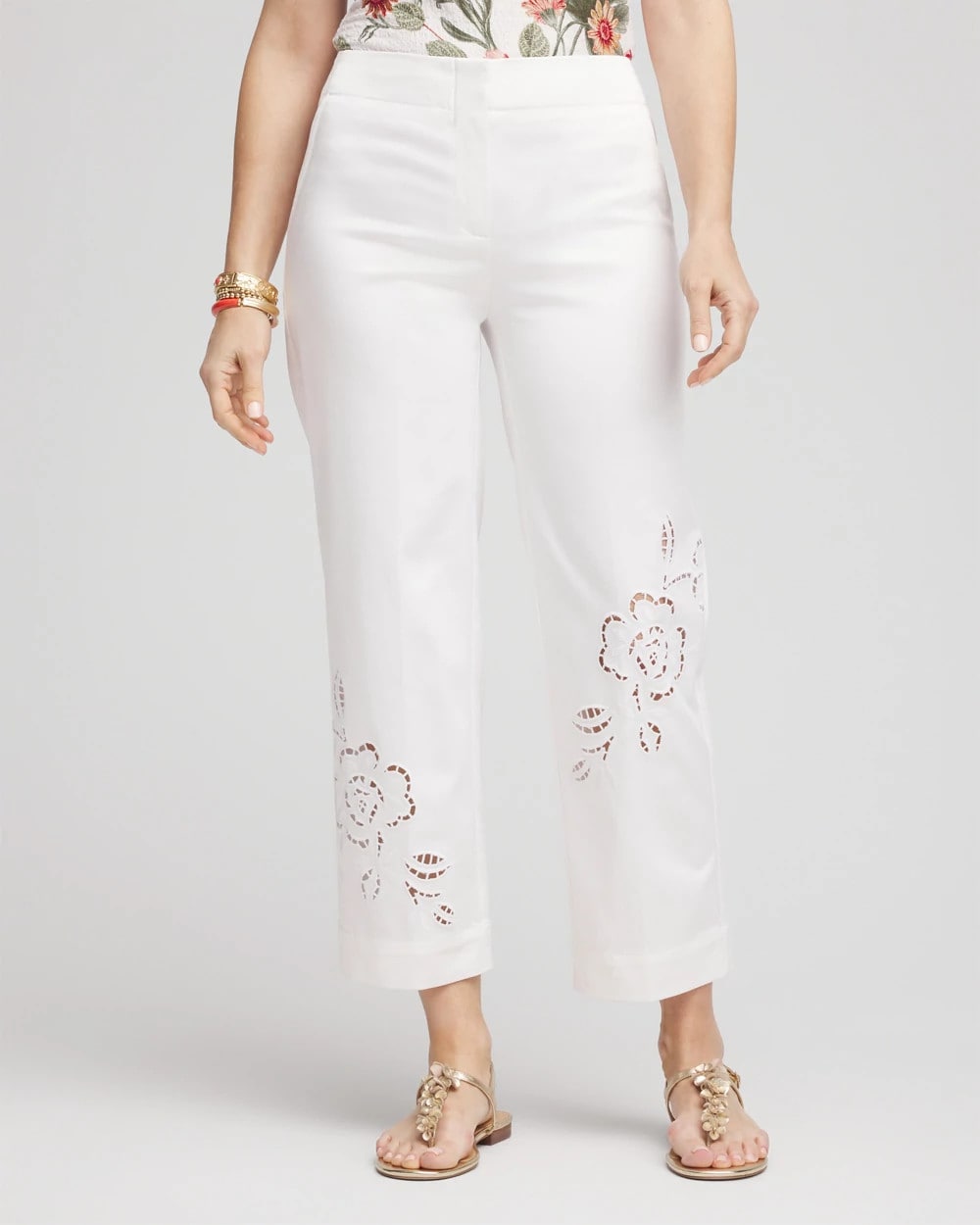 Chico's Sateen Cutout Cropped Pants