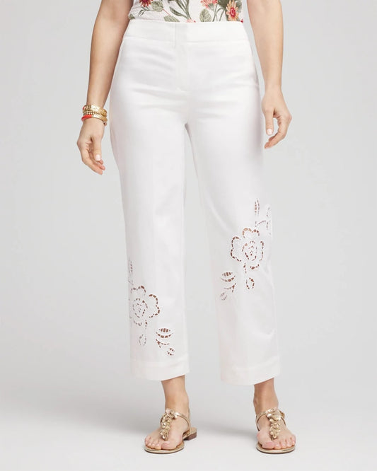 Chico's Sateen Cutout Cropped Pants