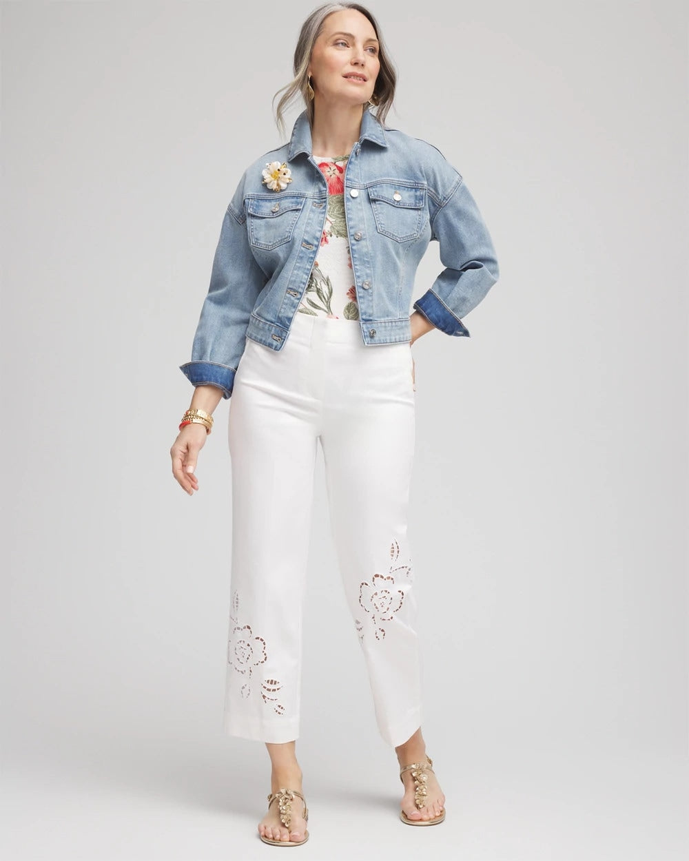 Chico's Sateen Cutout Cropped Pants
