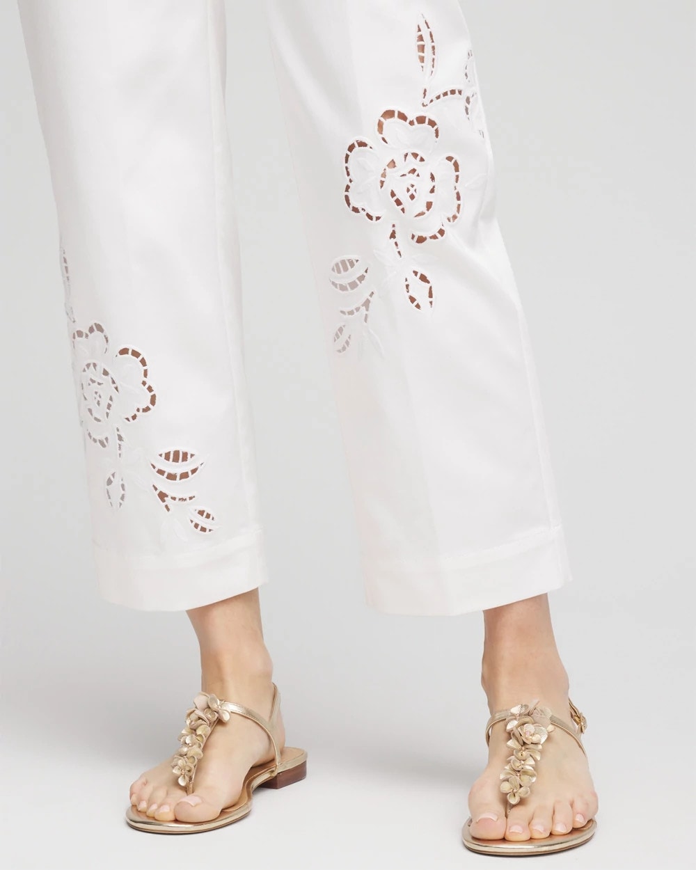 Chico's Sateen Cutout Cropped Pants