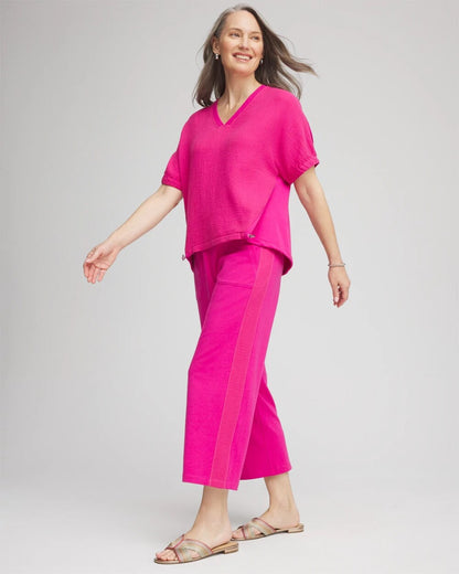 Chico's Zenergy® French Terry Gauze-Inset Cropped Pants