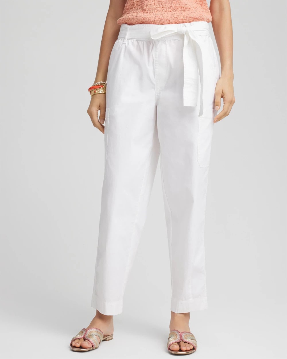 Chico's Poplin Pull-On Tapered-Leg Cropped Pants