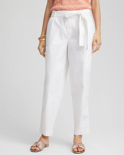 Chico's Poplin Pull-On Tapered-Leg Cropped Pants