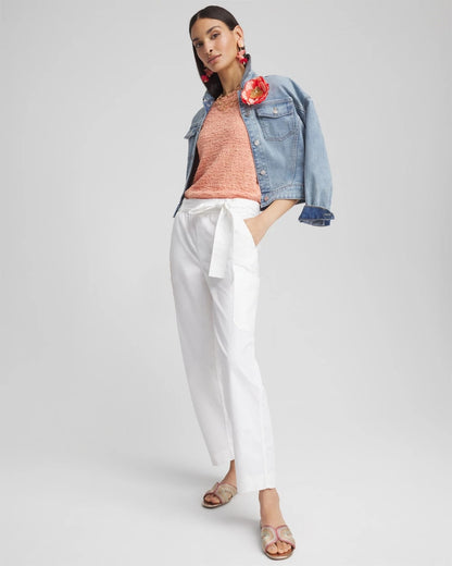 Chico's Poplin Pull-On Tapered-Leg Cropped Pants