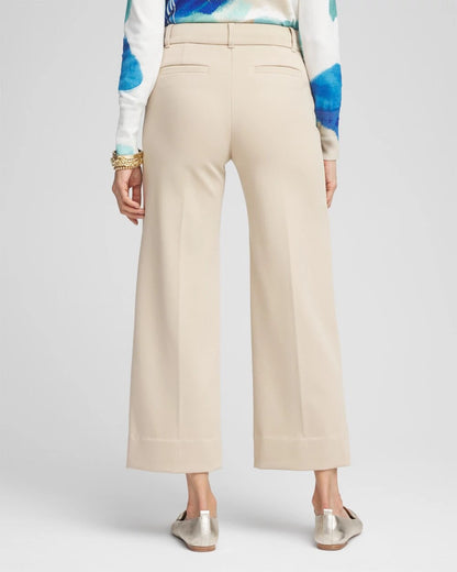 Chico's Button Knit Twill Cropped Pants