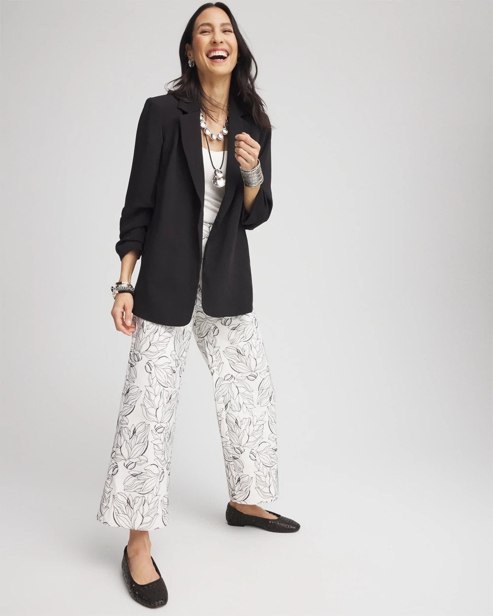 Chico's Brigitte™ Floral Embroidered Wide-Leg Cropped Pants