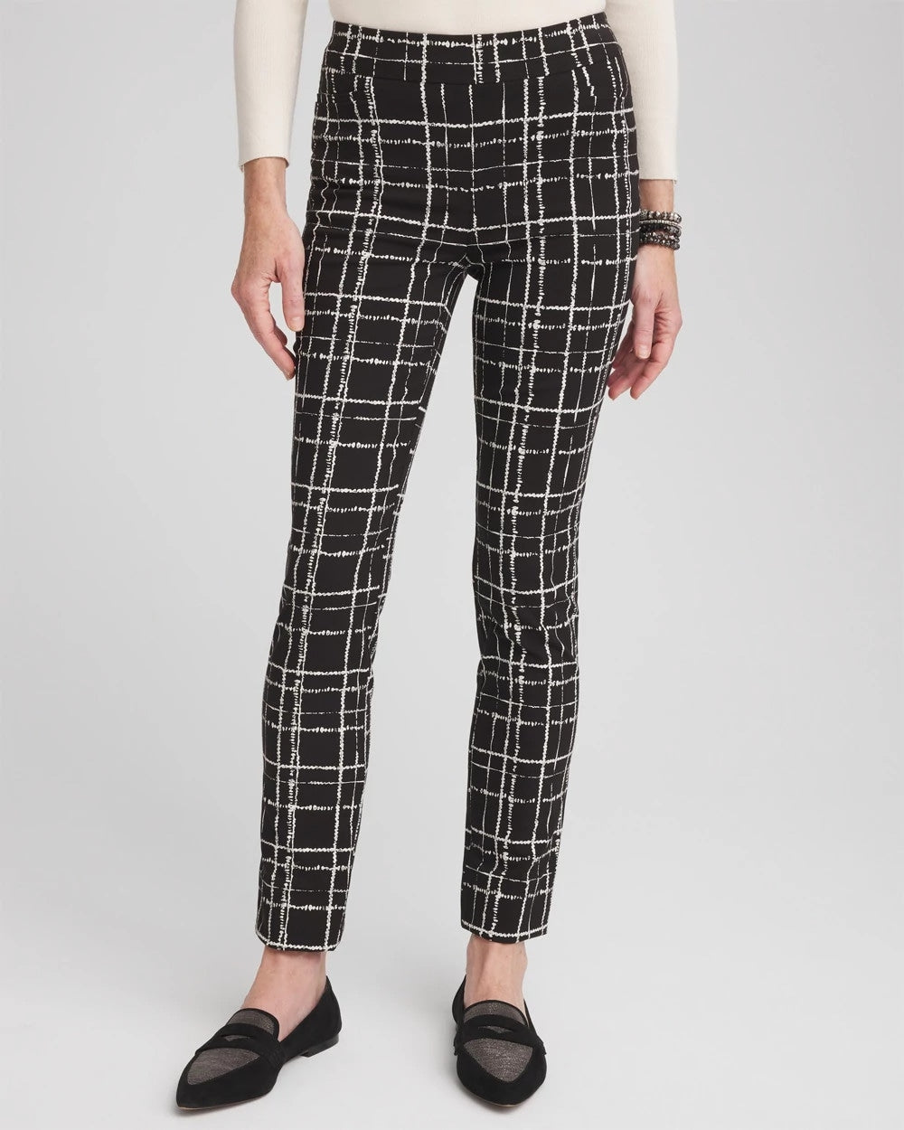 Chico's Brigitte Plaid Slim Ankle Pants
