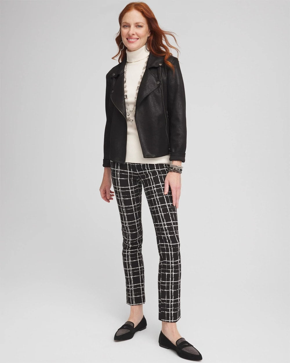 Chico's Brigitte Plaid Slim Ankle Pants